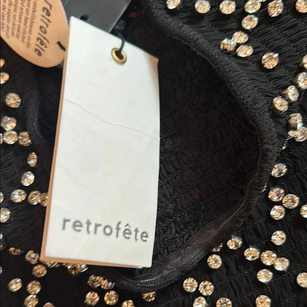 Retrofete Black and White Embellished Mini dress - Picture 4 of 8
